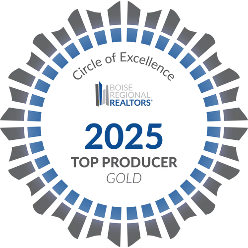 Boise Regional REALTORS 2025 Circle of Excellence Gold Top Producer Award Badge